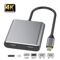 type c hdmi compatible adapter 4k usb c to dual hd usb 3 0 pd charge port usb c converter cable for macbook samsung phone