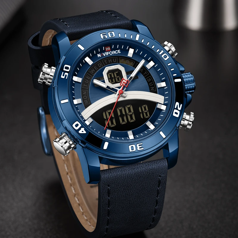 Часы мужские Кварцевые водонепроницаемые с хронографом и отображением