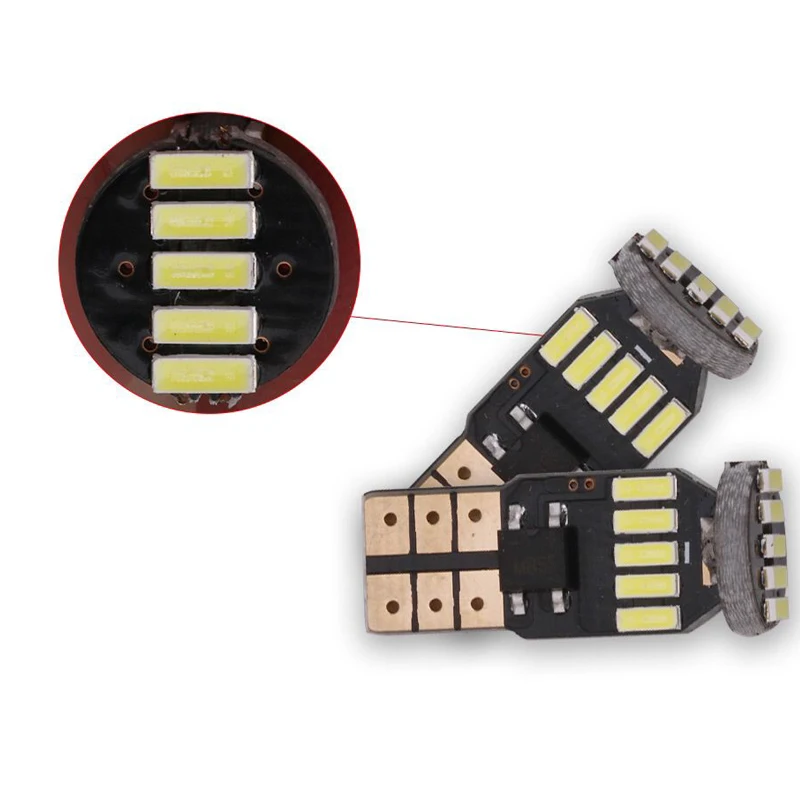10 шт. T10 W5W 194 Canbus безотказные клиновидные лампы 4014 15 SMD светодиодный T10 Can-bus Авто зазор предупреждающие огни 6500K неполярность