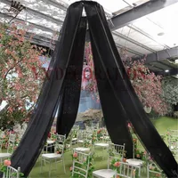 White Black 4pcs New Design Chiffon Ceiling Drapery Roof Canopy Fabric Draping For Wedding Event Decoration