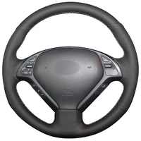 diy non slip durable black natural leather car steering wheel cover for infiniti g25 g35 g37 qx50 ex25 ex35 ex37 2008 2013