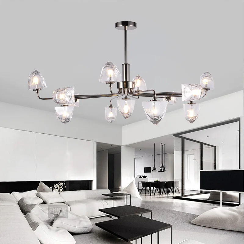 

modern Simple crystal chandelier 5/7/9/11/13 Heads personality Hanging Lights LED G4 AC110V 220V warm light white light