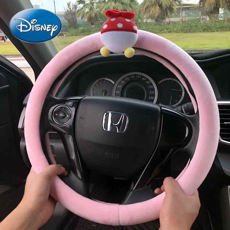 

Disney Minnie Cartoon Car Steering Wheel Cover Cute Fashion Unisex Style Summer Non-slip Sweat-absorbent Simple Style