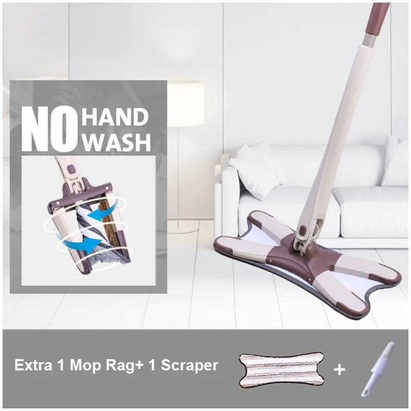 

x Type Hands Free Mop For Wash Floor Wiper Home And Kitchen Products Easy Cleaning Household Things Magic Up Tools Mikrofiber