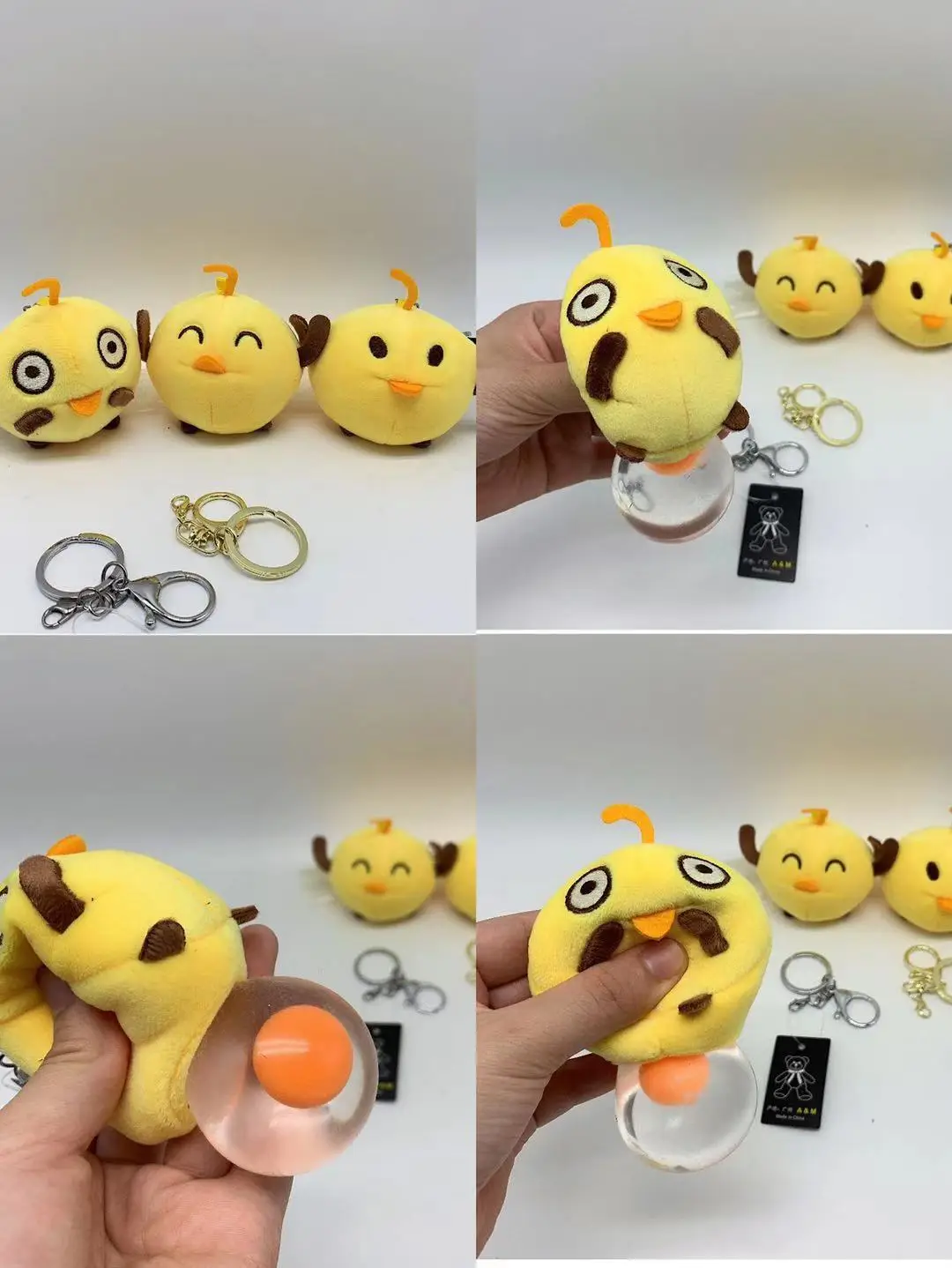 

new Exquisite Decompress chick plush keychain Funny expression boutique fashion pendant stuffed soft christmase bithday gift