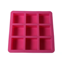 food grade silicone cake mold diy 3d 9 cavity square fondant chocolate ice tray mould ice cream mousse handmade soap maker mold
