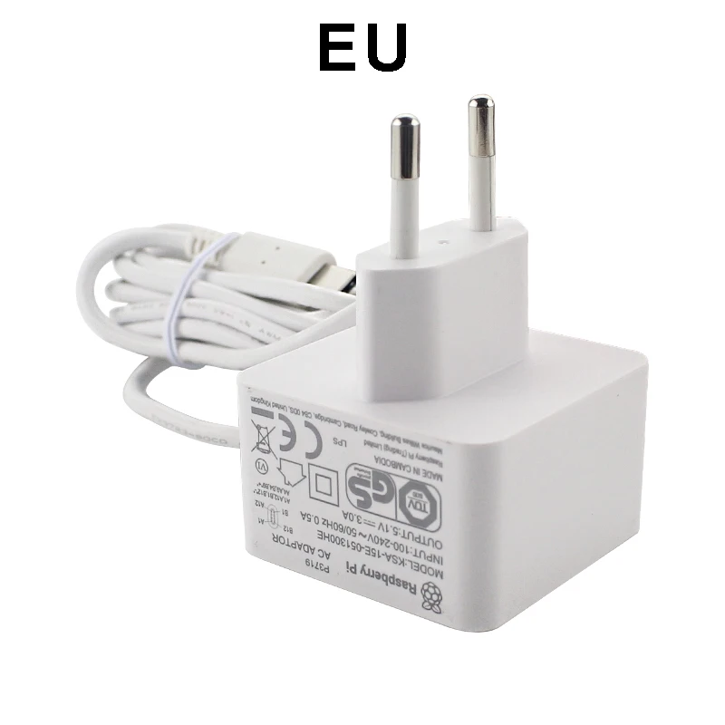 Raspberry Pi 4 Официальный USB-C источник питания Белый 5 в 3A 1,5 м 18 AWG Разъем питания для Raspberry Pi 4 Модель B