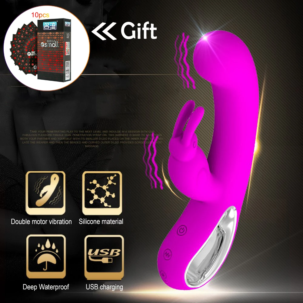 Силиконовый кролик вибратор g точка фаллоимитатор USB зарядка массажер