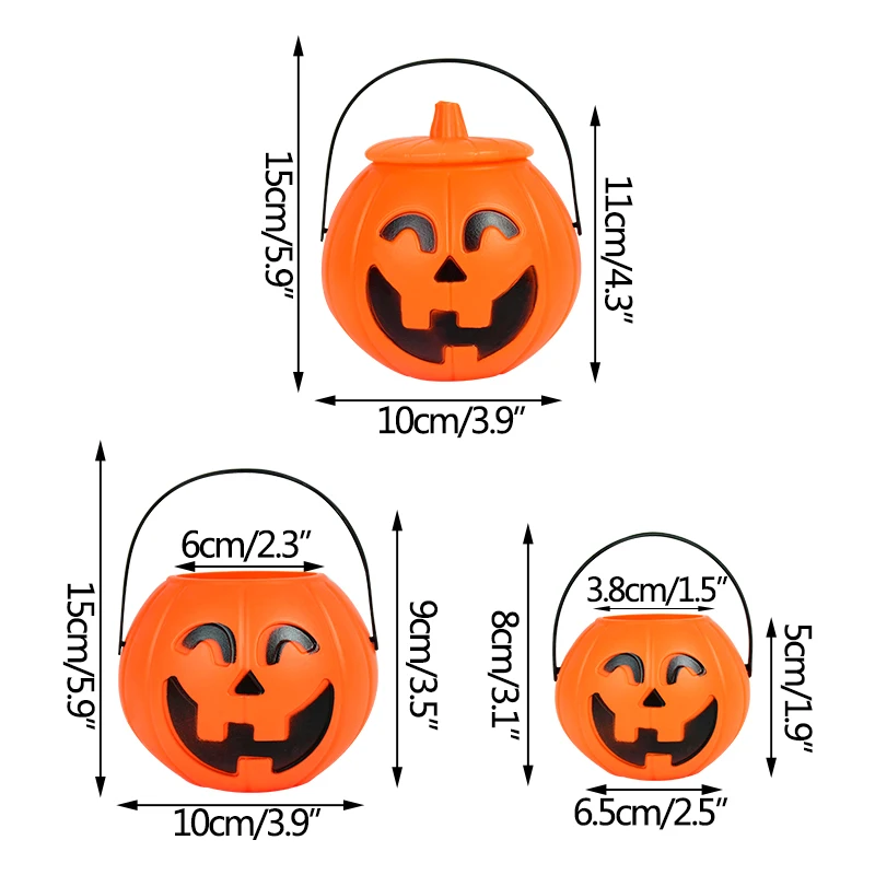 1/3 шт. пластиковое ведро с тыквами на Хэллоуин надписью Trick Or Treat горшок для конфет