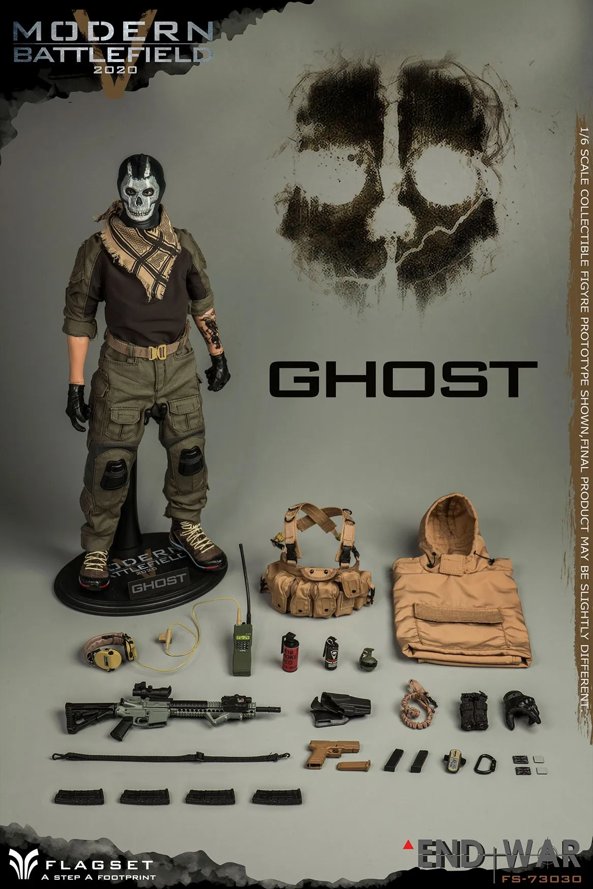 

In Stock FLAGSET FS-73030 MODERN BATTLEFIELD END WAR GHOST 1/6 Male Solder Complete FIGURE