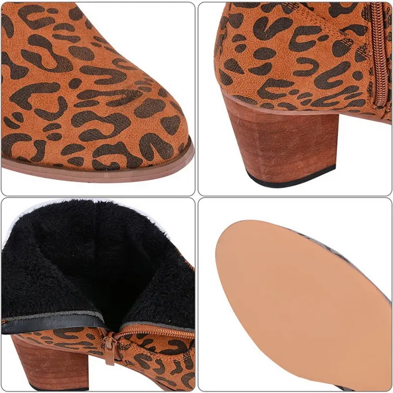 Леопардовая ткань женские эластичные ленты зимние ботинки 2020 Повседневная