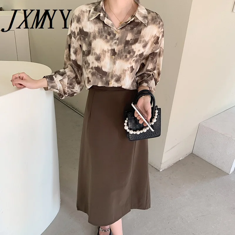 JXMYY Новинка осени 2021 стильная модная элегантная яркая однобортная шифоновая