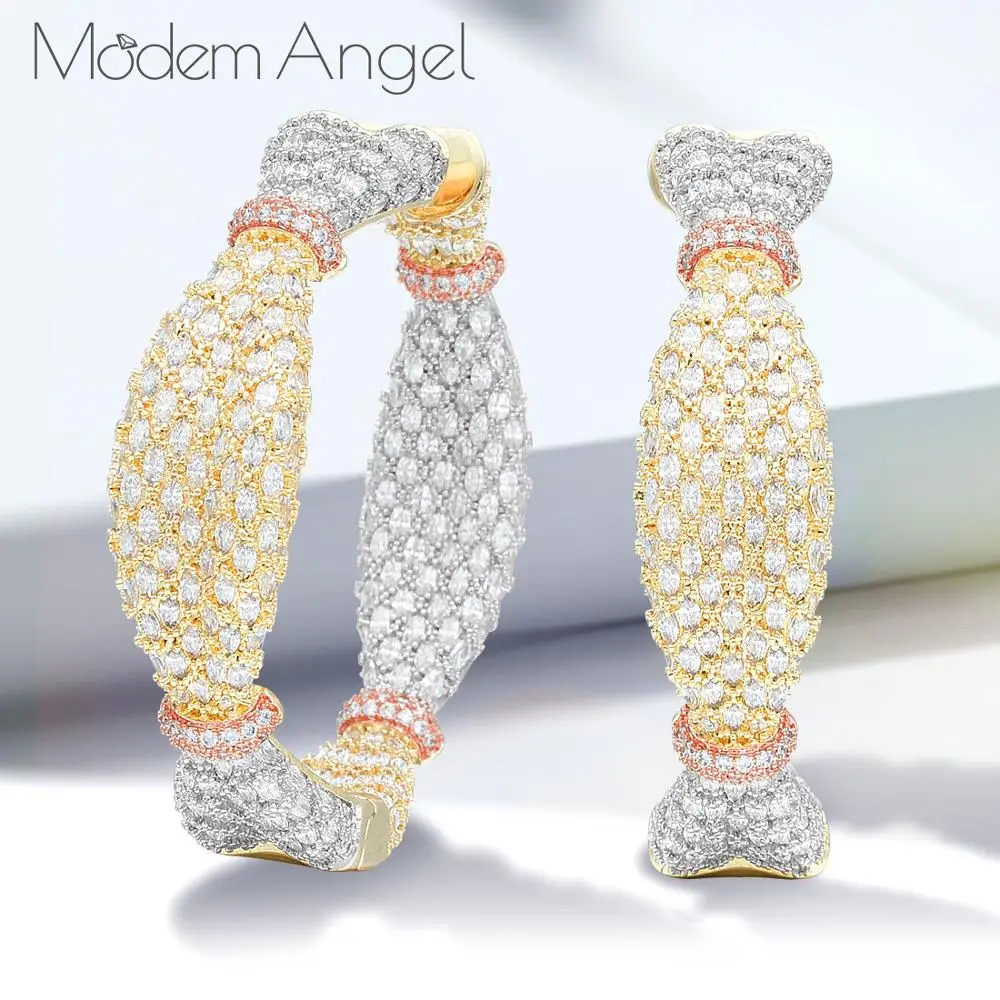 

ModemAngel полые роскошные изысканные супер блестящие AAA кубический цирконий 3 оттенка для женщин влюбленных обручавечерние Подарки Серьги