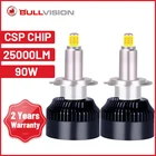 Bullvision 9012 Hir2 Led 25000Lm 360 головной светильник 12V 9005 Hb3 туман светильник 9006 Hb4 Диодная лампочка для авто H8 H9 H11 H1 льда H7 светодиодные лампы