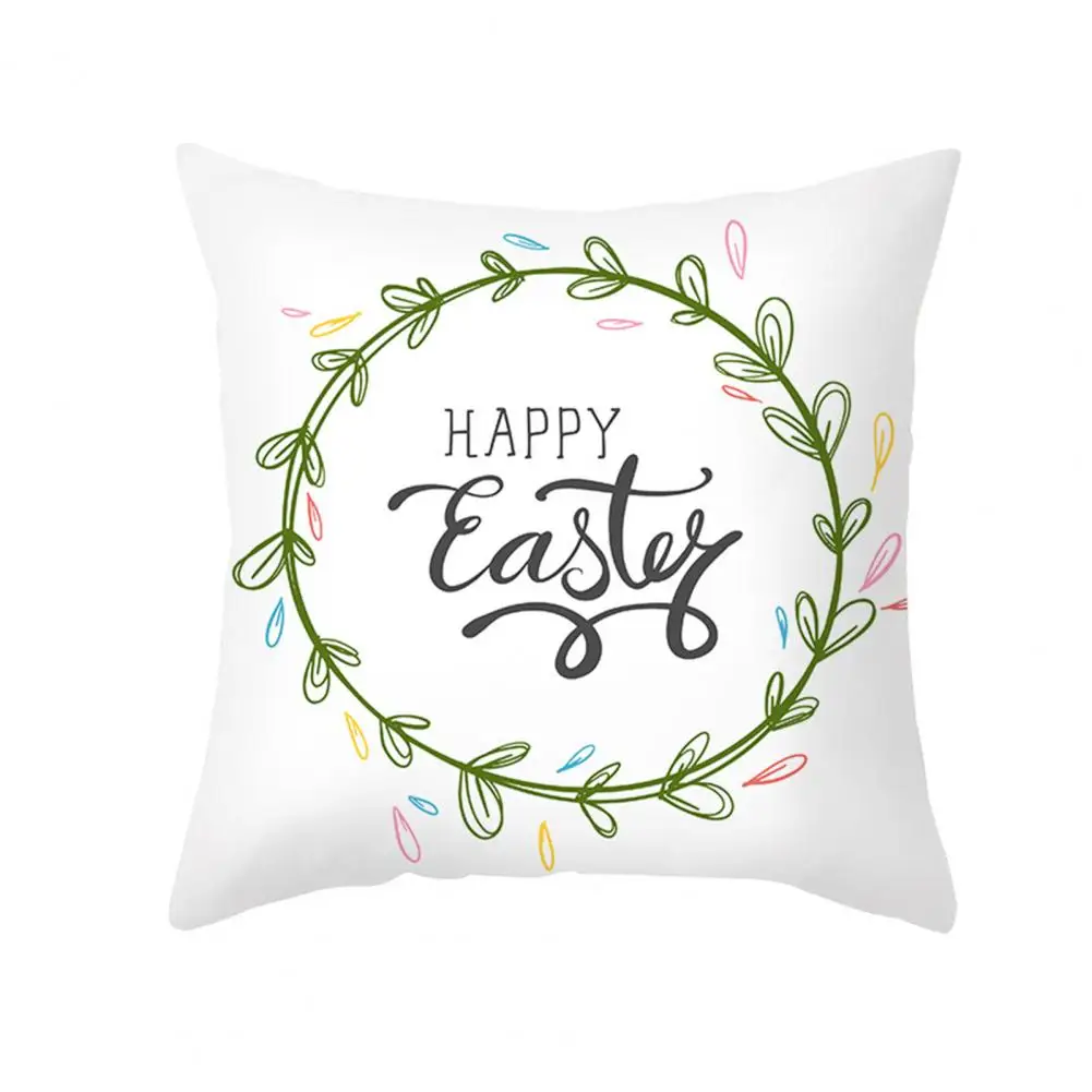 

Cushion Protector Various Styles Colorfast One Side Printed Easter Pillowcase for Sofa