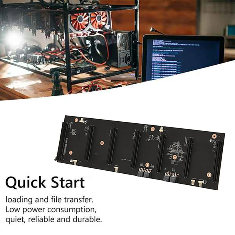 Оригинальная материнская плата для майнинга BTC 6 карт PCIE X16 графический слот 70 мм