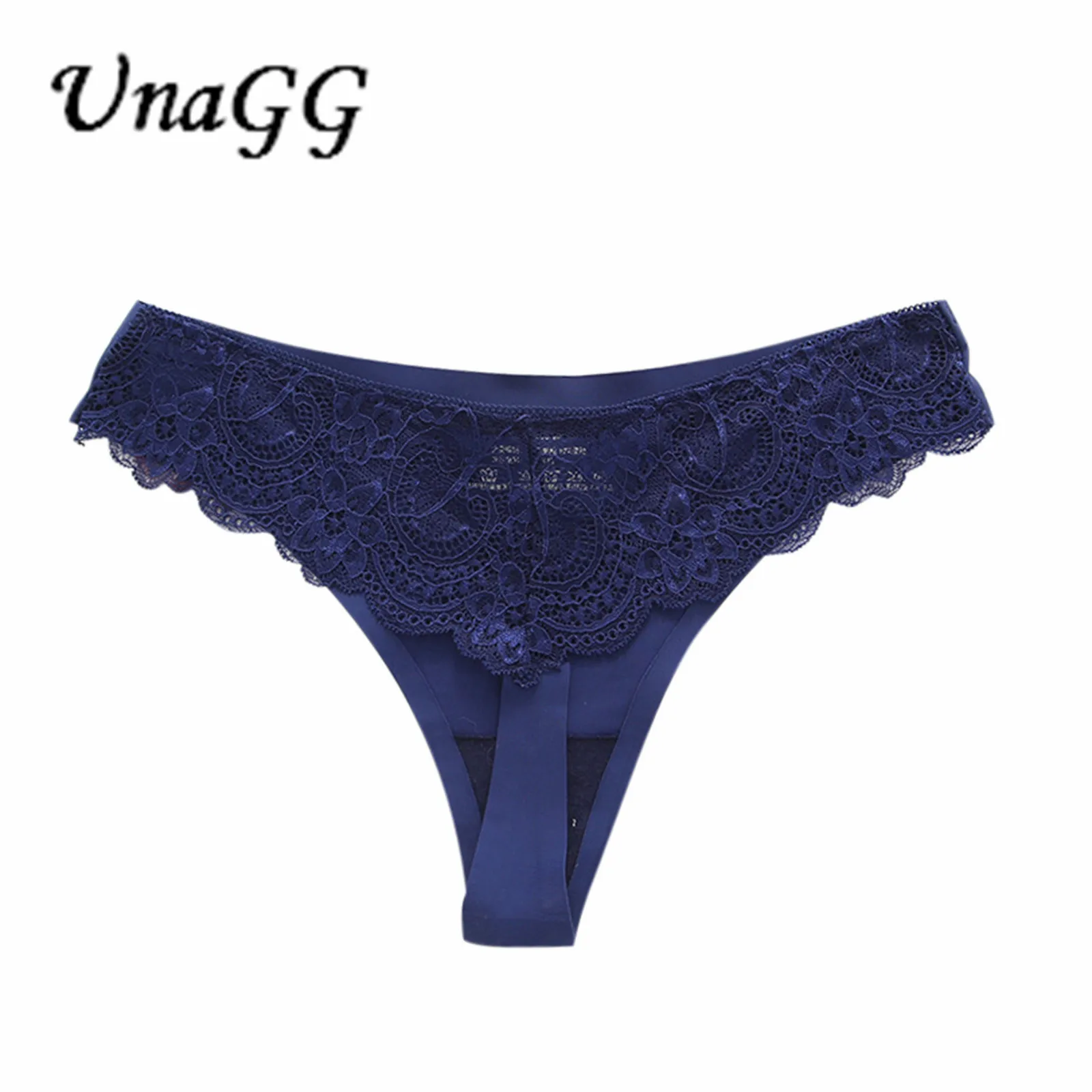 

UnaGG Women Sexy Lace Panties Low-waist Underwear Thong Female G String Hollow Out Lingerie Temptation Embroidery Intimates #122