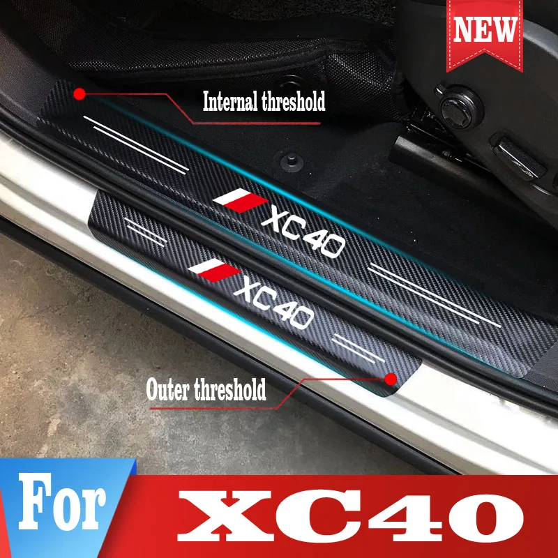 

For Volvo XC40 Car Door Sill Plate Stickers Decal Threshold Board Pedal Cover Trim Tuning Trim Styling Accessories
