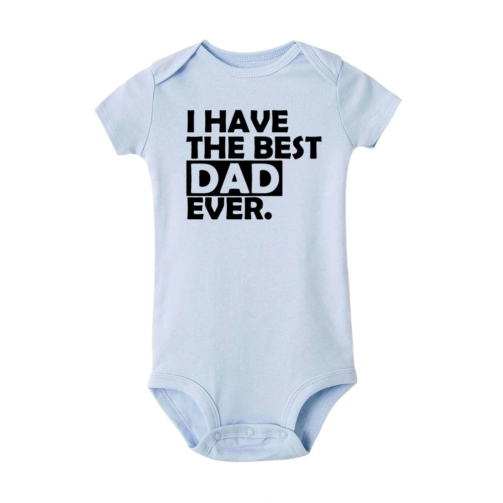 RA91-SRPLB- Хлопковый комбинезон для Близнецов с надписью «I Have The Best Dad and Mom Ever»; Забавный комбинезон для новорожденных мальчиков и девочек - Цвет: RA91-SRPLB-
