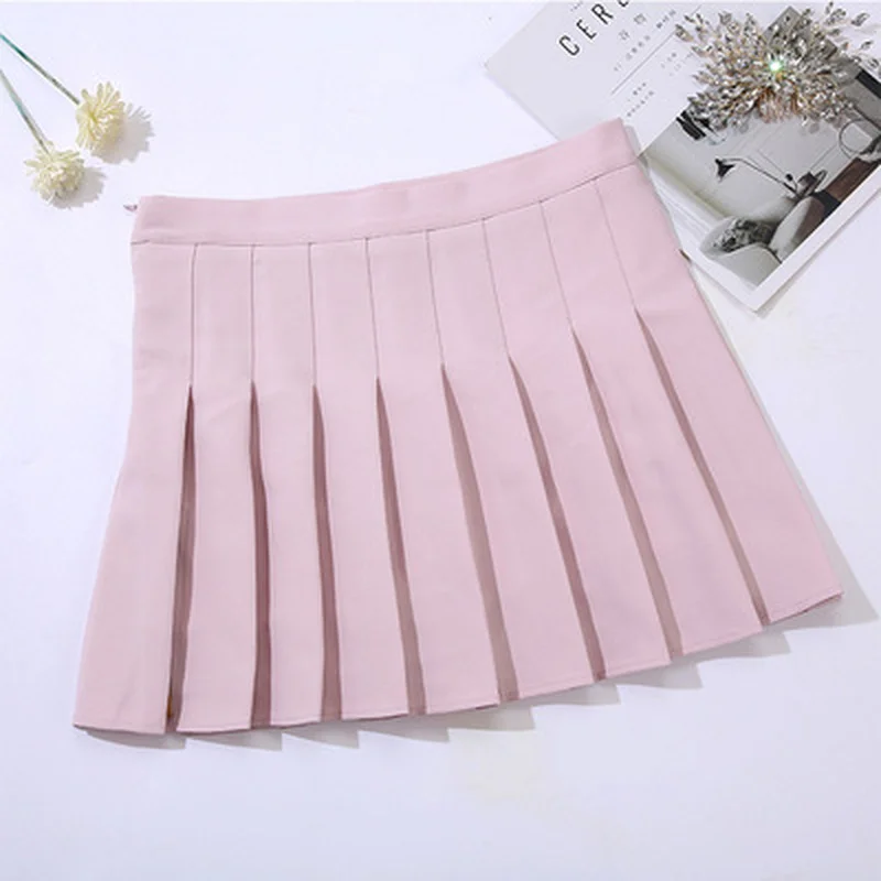 

Pleated Skirts for Women Plaid Skirt Spring Summer Preppy White Black Mini Skirt Cute Korean Zipper Up Skirt Lining Asian Size