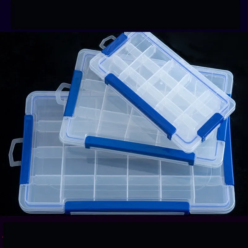 

Multi-cell transparent and detachable hardware components parts screw tools induction plastic finishing storage box