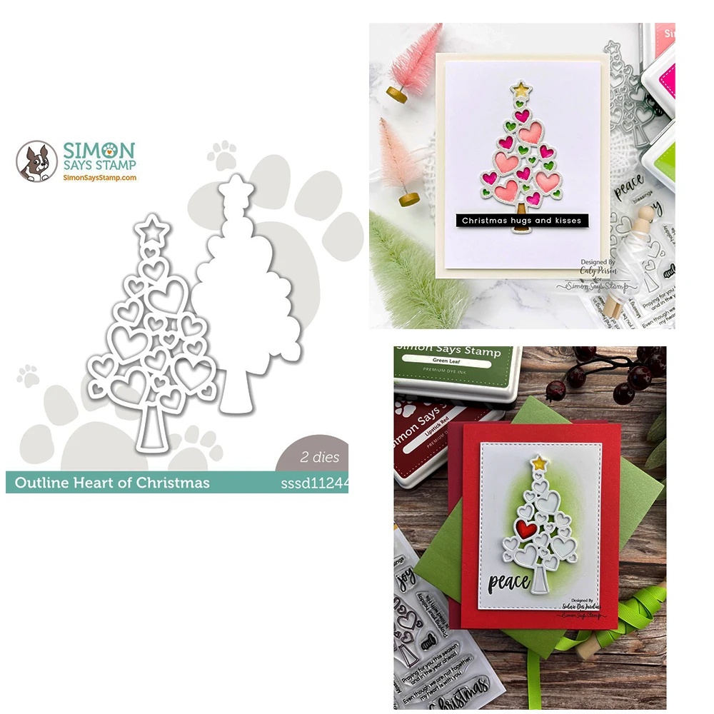 

Heart of Christmas Wafer Dies Metal Craft Cutting Dies for Paper Diary Decoration Manual Handmade for 2021 Embossing New Arriva