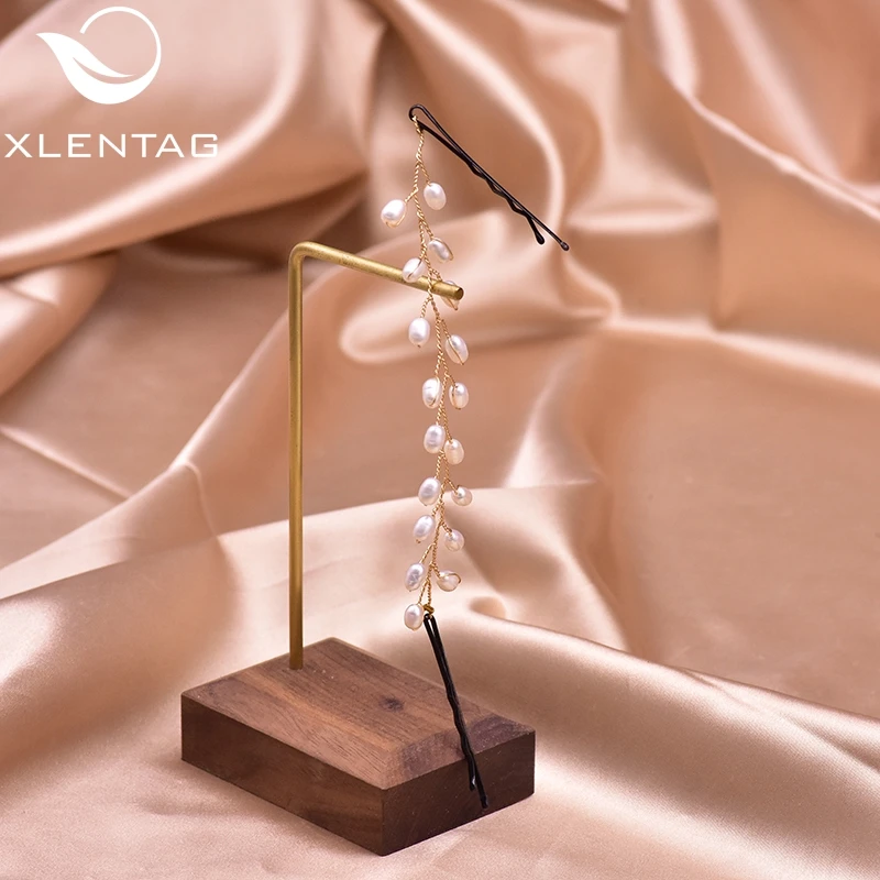 

XlentAg Handmade Natural White Pearl Hair Clips For Women Wedding Hair Accessories Anime Anniversary Gifts Luxury Jewelry GH0011