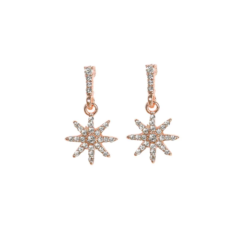 

CA-162 S925 Silver Needle Korean Eight-pointed Star Net Red 2021 New Wild Temperament Stud Earrings
