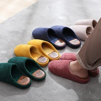 women winter house slippers solid color shoes non slip soft cotton women slippers for indoor bedroom warm floor home shoes