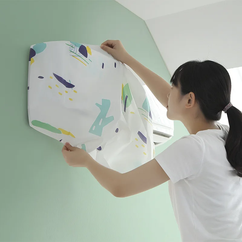 New PEVA Geometric Printing Home All-inclusive Hanging Air Conditioning Dust Cover Outdoor Travelling Tools Clean Protector | Дом и сад