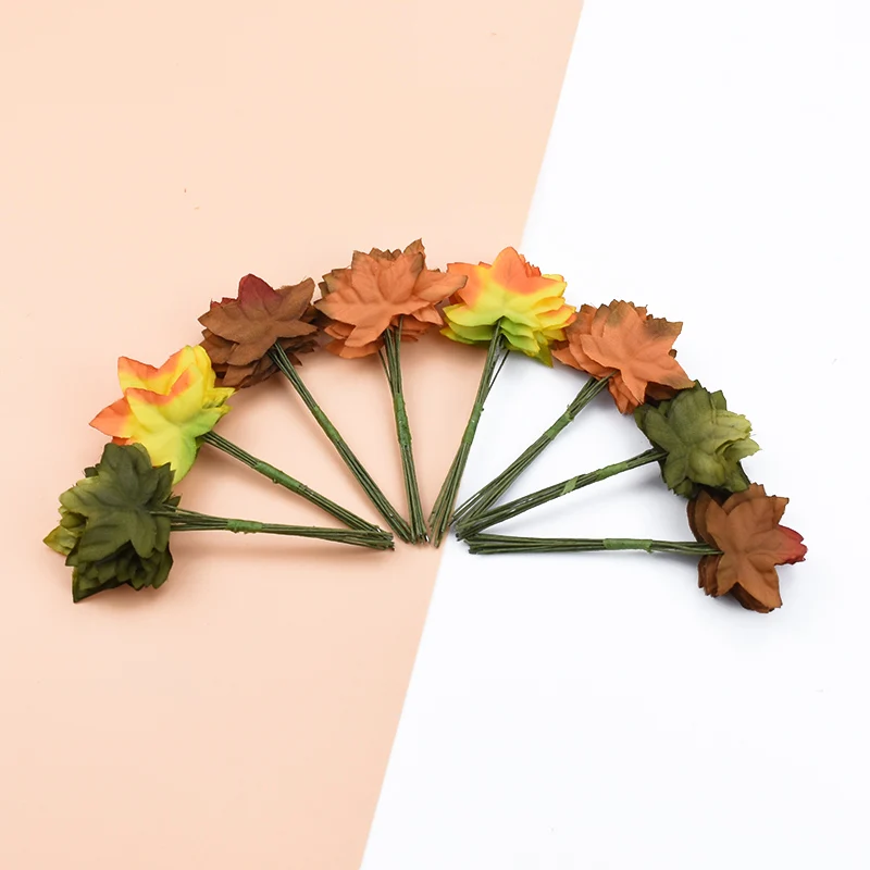 12 шт. недорогие рождественские украшения в виде листьев для дома гирлянда