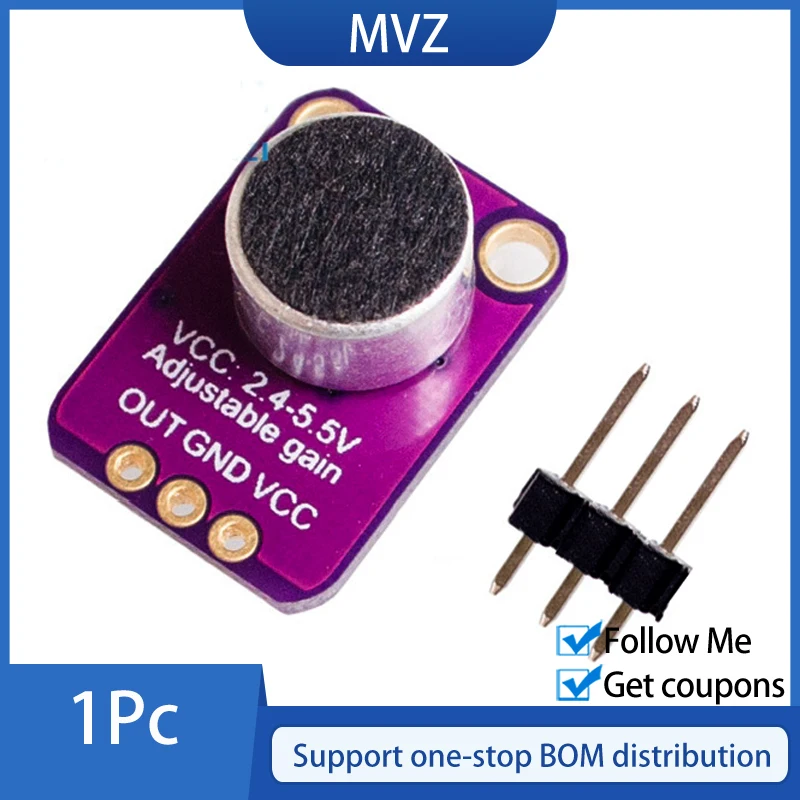 GY-MAX4466 MAX4466 Electret микрофонный модуль усилителя с регулируемым коэффициентом