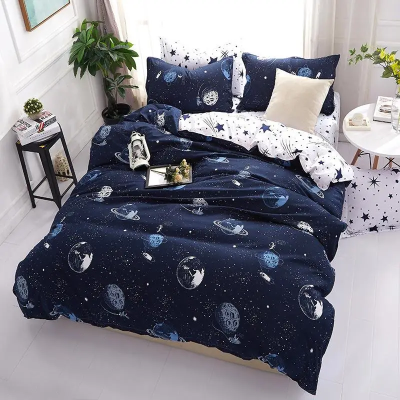 

37Starry Sky 4pcs Girl Boy Kid Bed Cover Set Duvet Cover Adult Child Bed Sheets And Pillowcases Comforter Bedding Set 2TJ-61017