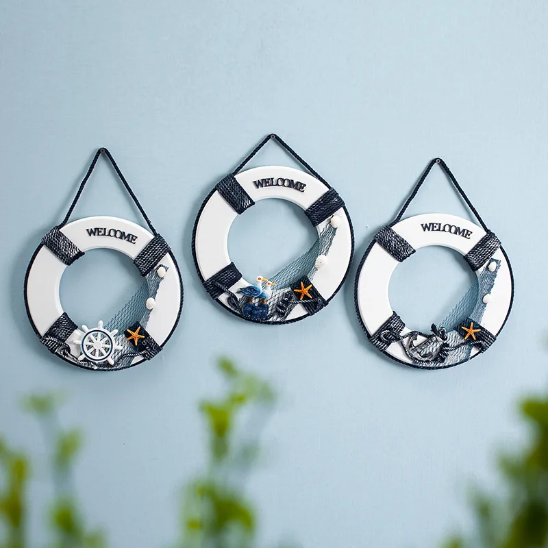 30 см Деревянный Поплавок в средиземноморском стиле плавающее кольцо настенная