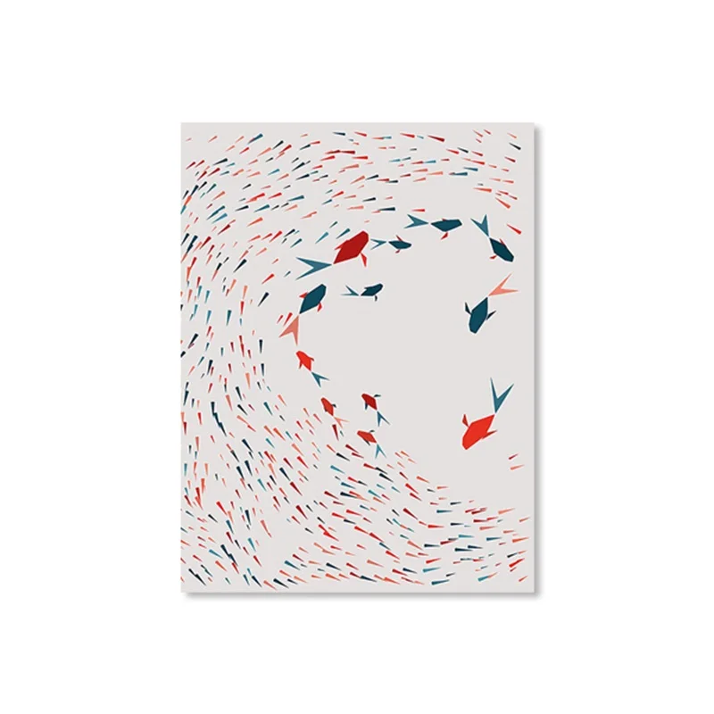 Китайская живопись на холсте Стиль Винтаж акварель Koi Рыбы Животные Плакаты