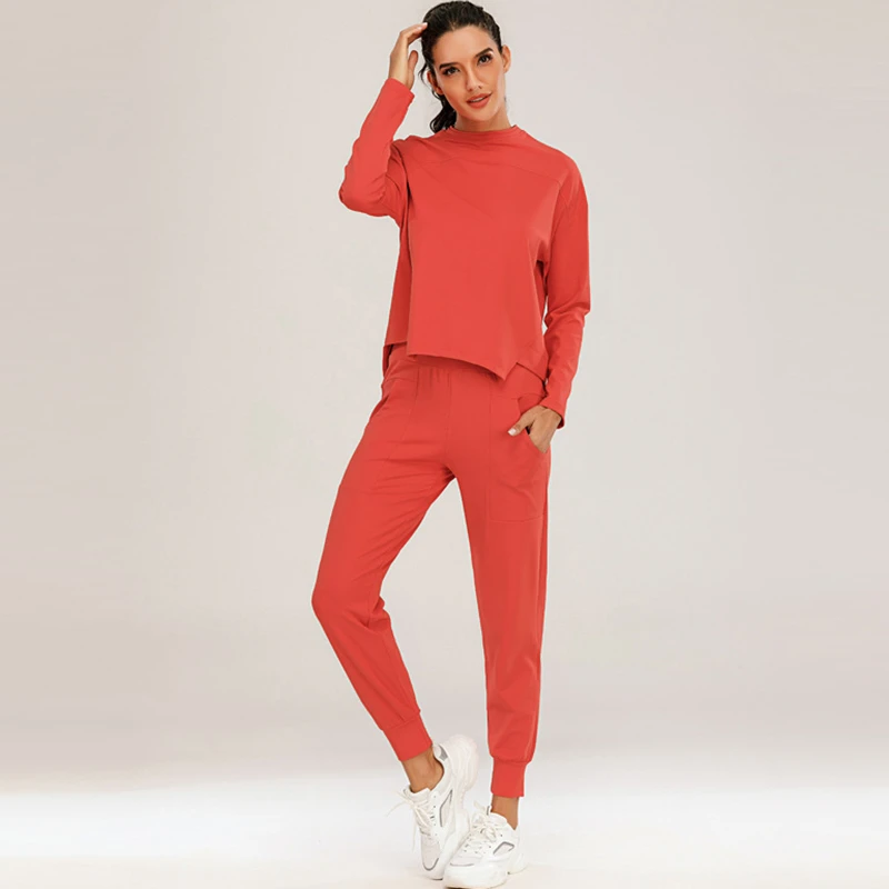 Осень зима новинка женская спортивная одежда спортивные топы штаны комплект из 2 предметов для йоги
