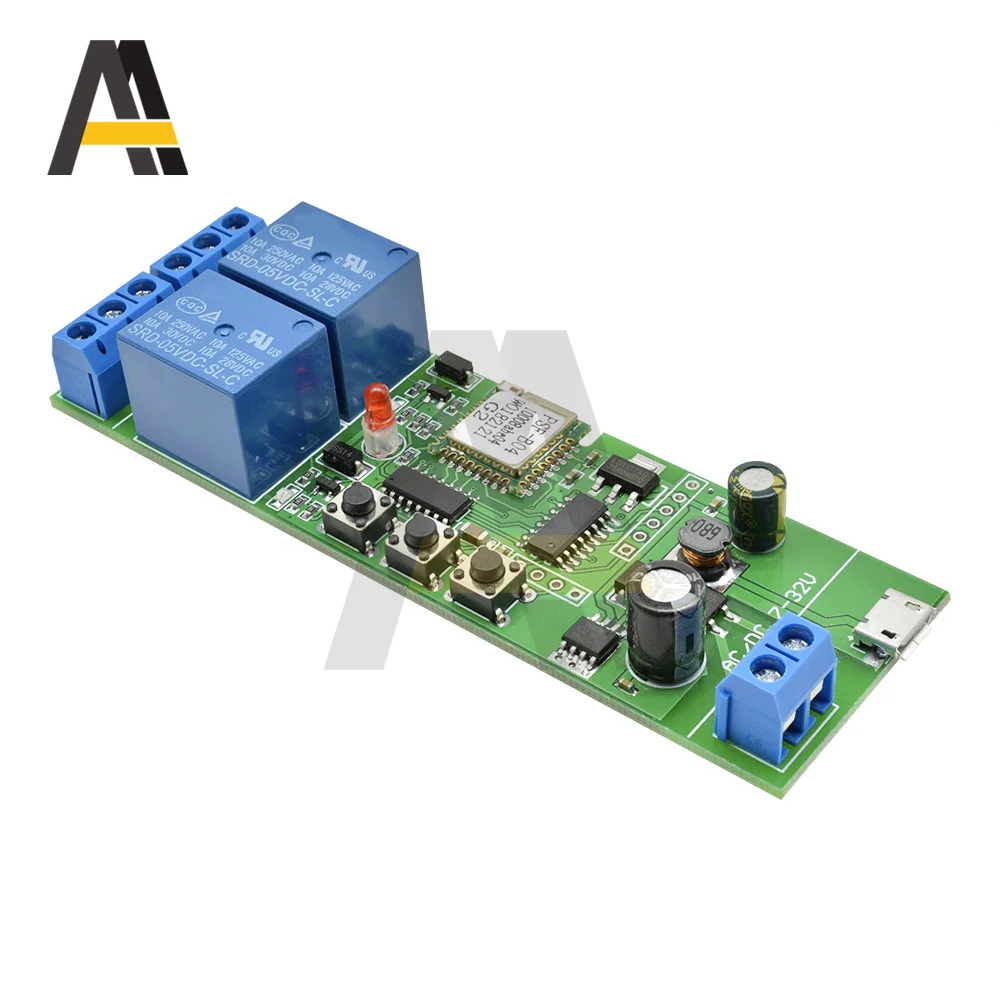 2CH Relay Module WIFI Smart Switch 7V-32V Tuya Control Timer for Home Alexa Google | Обустройство дома