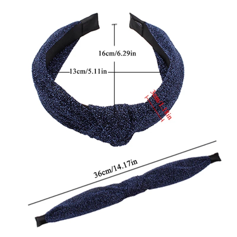 Ободок для волос с перекрестным узлом блестящий обруч из блестящей