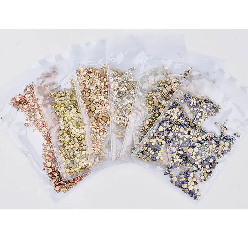 1 шт. в упаковке микс SS3-SS20 ногтей Стразы Красочные усеяны искусственными