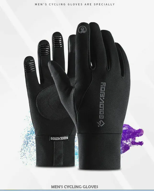 

Men Outdoor Sport Skiing Phone Touch Screen Gloves Non-slip Waterproof Windproof Cycling Winter Snow Warm Thermal Black Mittens