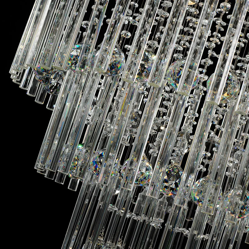 

Modern led spiral crystal chandeliers light fixture for living room staircase stair luxury hotel villa vanity hanging lamp