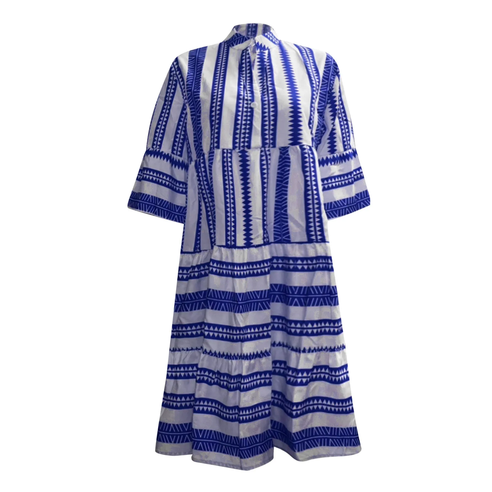 

Autumn Womens Long Sleeve Dress V-neck Dress Ladies Summer Holiday Swing Striped Print Mini Dress With Belt Oversized Vestidos
