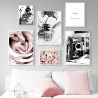 sexy girl camera paris tower rose wall art canvas painting nordic posters and prints wall pictures for living room vintage decor