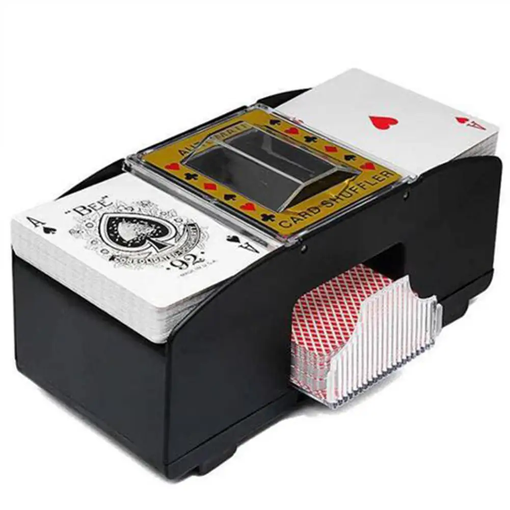 Card Shuffler Board Game Poker Playing Cards Wooden Electric Automatic For Deck Games Happy Party | Спорт и развлечения
