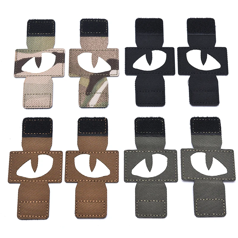 

2pcs Cat Eye Hook Coupler Tactical Glow Hat Unified Knucksack Reflective Night-light Identification Creative Cat Eye Velcro 4 X