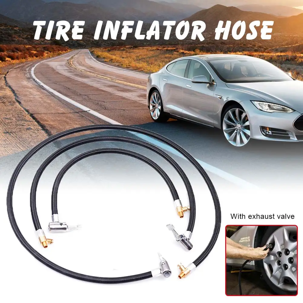 

Car Tire Inflator Hose Chuck Pressure Gauge Air Hose Tube Adapter Fine Thread Motorcycle Bike