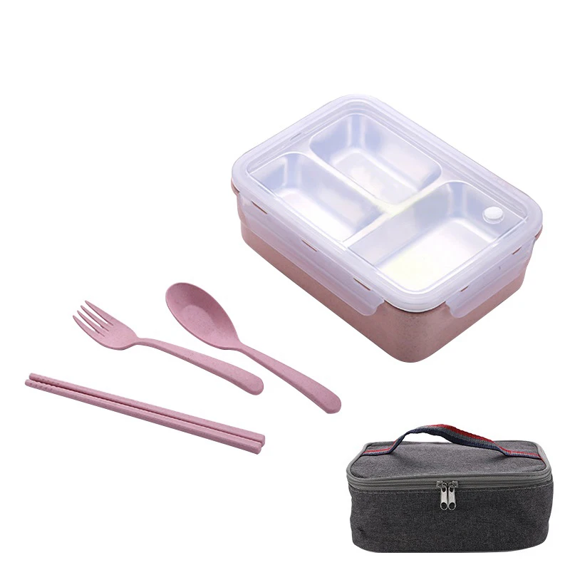 Ланч-бокс для детей из нержавеющей стали серый набор сумок Bento box герметичный японский стиль Термосумка для контейнеров с едой контейнер для еды хранения