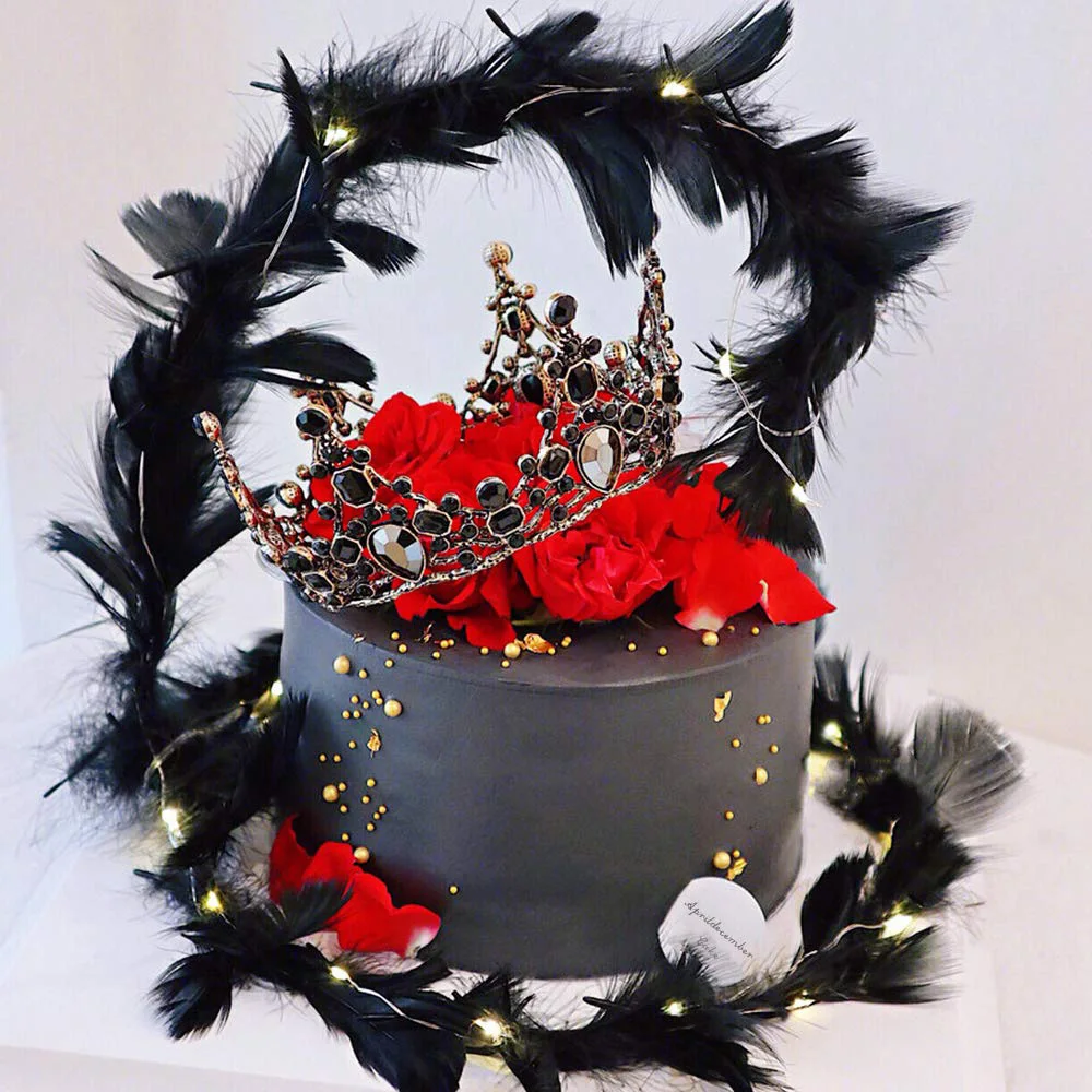 

70CM Shapeable Cake Decoration With Feather Shape, Bendable Bright Three-Dimensional Wedding Birthday Cake Topper