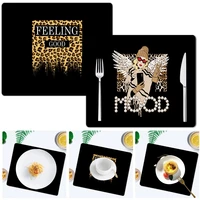 hot pad kitchen accessories coaster washable home large decoration leopard pattern table napkins placemat kitchen device sets