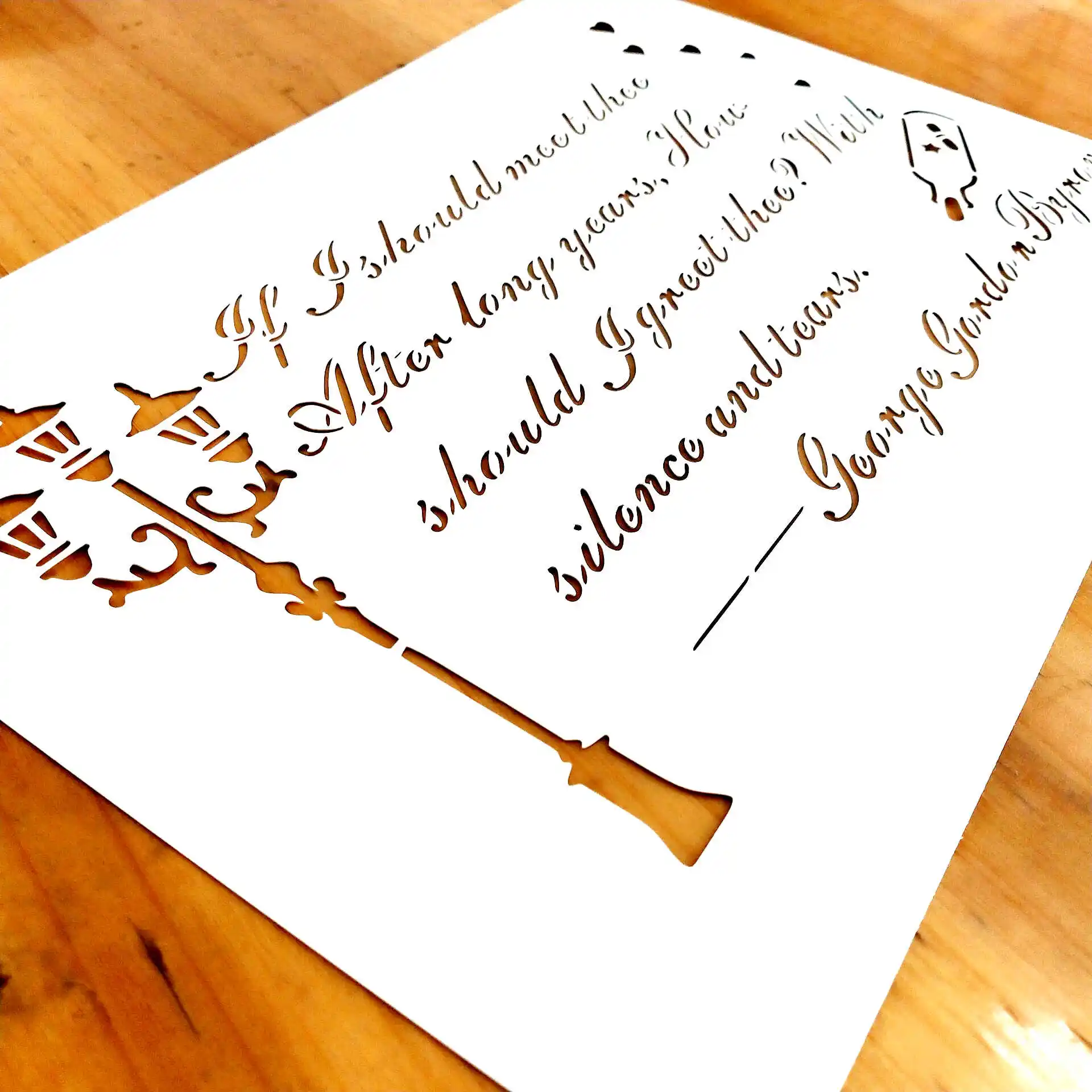 

1piece A4, IF I SHOULD MEET THEE Stencil,Byron Poem Reusable Words template for Home Decor, Wood Painting,Crafts #812